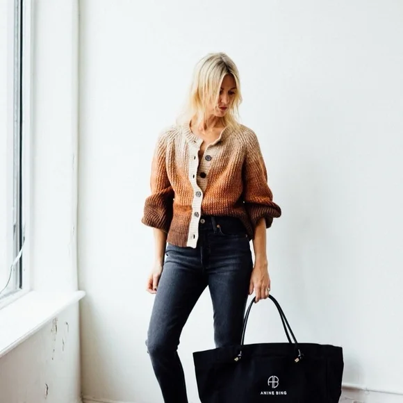 THE GREAT. The Dusk Cardigan in Marled Sunset | Size 0 / XS - Picture 2 of 14